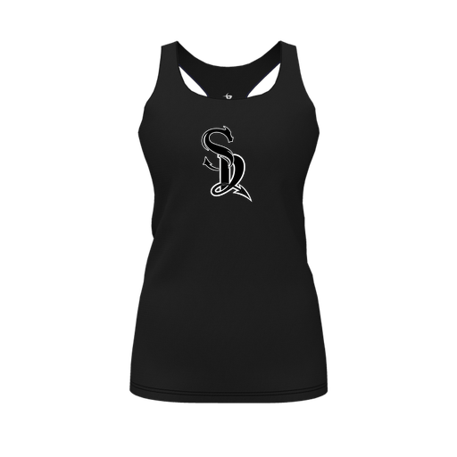 [FT0TRBBK-FYS-LOGO2] Decker Racerback Tank Top (Female Youth S, Black, Logo 2)