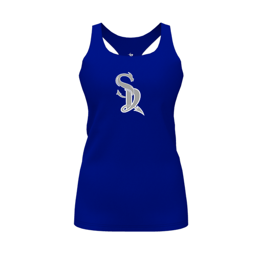 [FT0TRBRY-FYS-LOGO1] Decker Racerback Tank Top (Female Youth S, Royal, Logo 1)