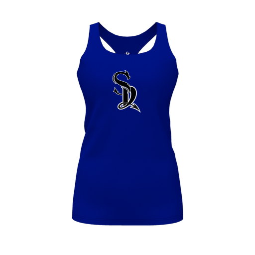 [FT0TRBRY-FYS-LOGO2] Decker Racerback Tank Top (Female Youth S, Royal, Logo 2)
