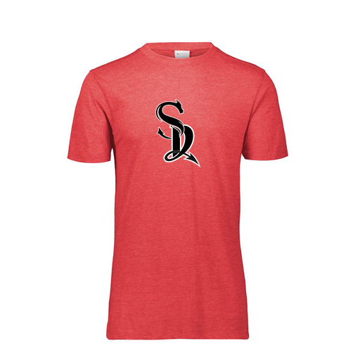 [FTSCUBRD-YS-LOGO2] Decker Youth Tri-Blend T-Shirt - Short Sleeve (Youth S, Red, Logo 2)