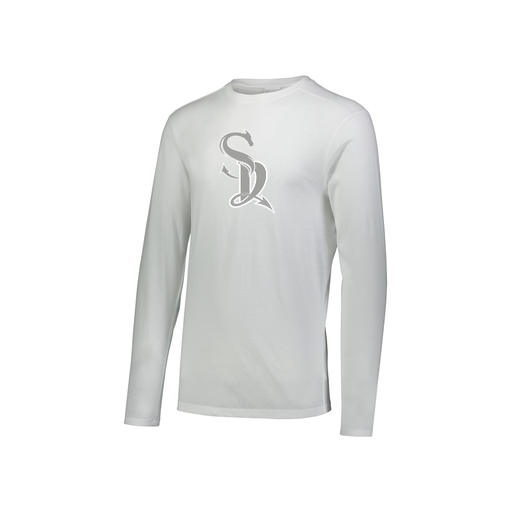 [FTLCUBWH-YS-LOGO1] Decker Youth Tri-Blend T-Shirt - Long Sleeve (Youth S, White, Logo 1)