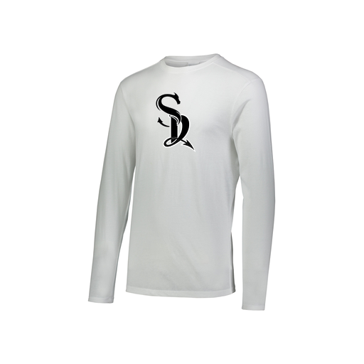 [FTLCUBWH-YS-LOGO2] Decker Youth Tri-Blend T-Shirt - Long Sleeve (Youth S, White, Logo 2)