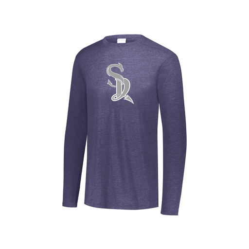 [FTLCUBNV-YS-LOGO1] Decker Youth Tri-Blend T-Shirt - Long Sleeve (Youth S, Navy, Logo 1)